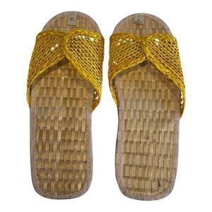 Abaca Slippers Woven Seagrass House Slippers Size 10 New